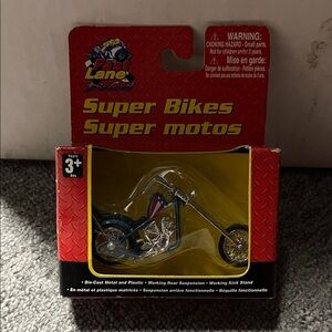 Die-Cast Motorcycle Toy - Black and Silver